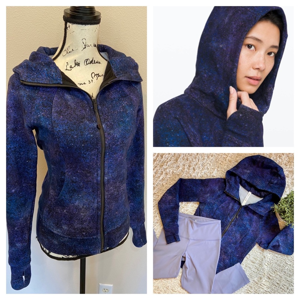 Lululemon Scuba Hoodie IV Sweatshirt Polar Lights Galaxy Thumbholes Zip Jacket